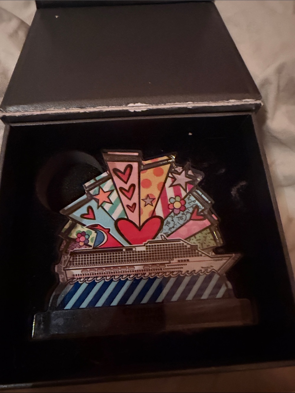 Colorful Heart & carnival Cruise Ship Decorative Home Art - Brand Romero Britto